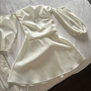 Elegant Off-Shoulder ivory Dress